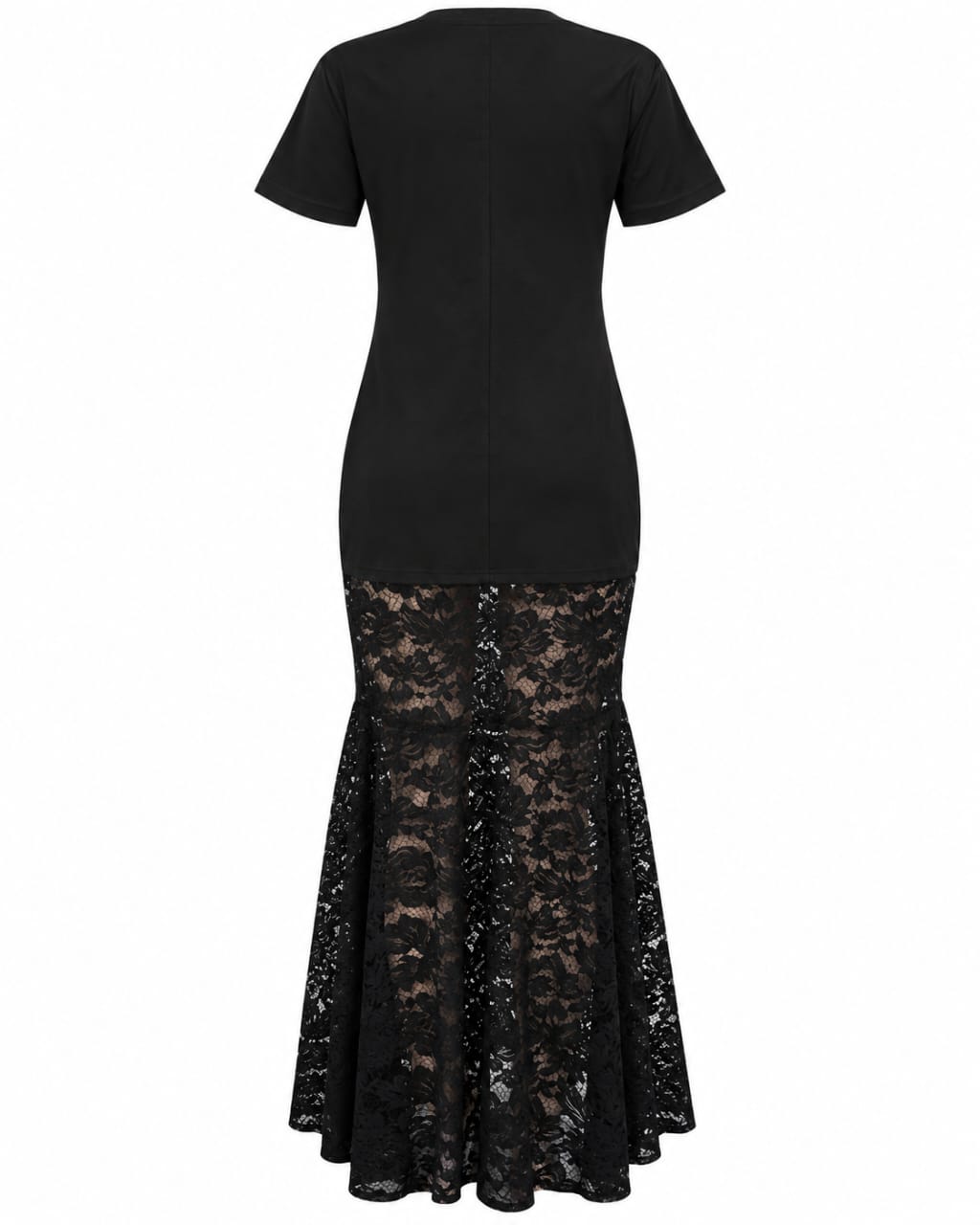 Robe T-shirt « 87 » à jupe sirène en dentelle