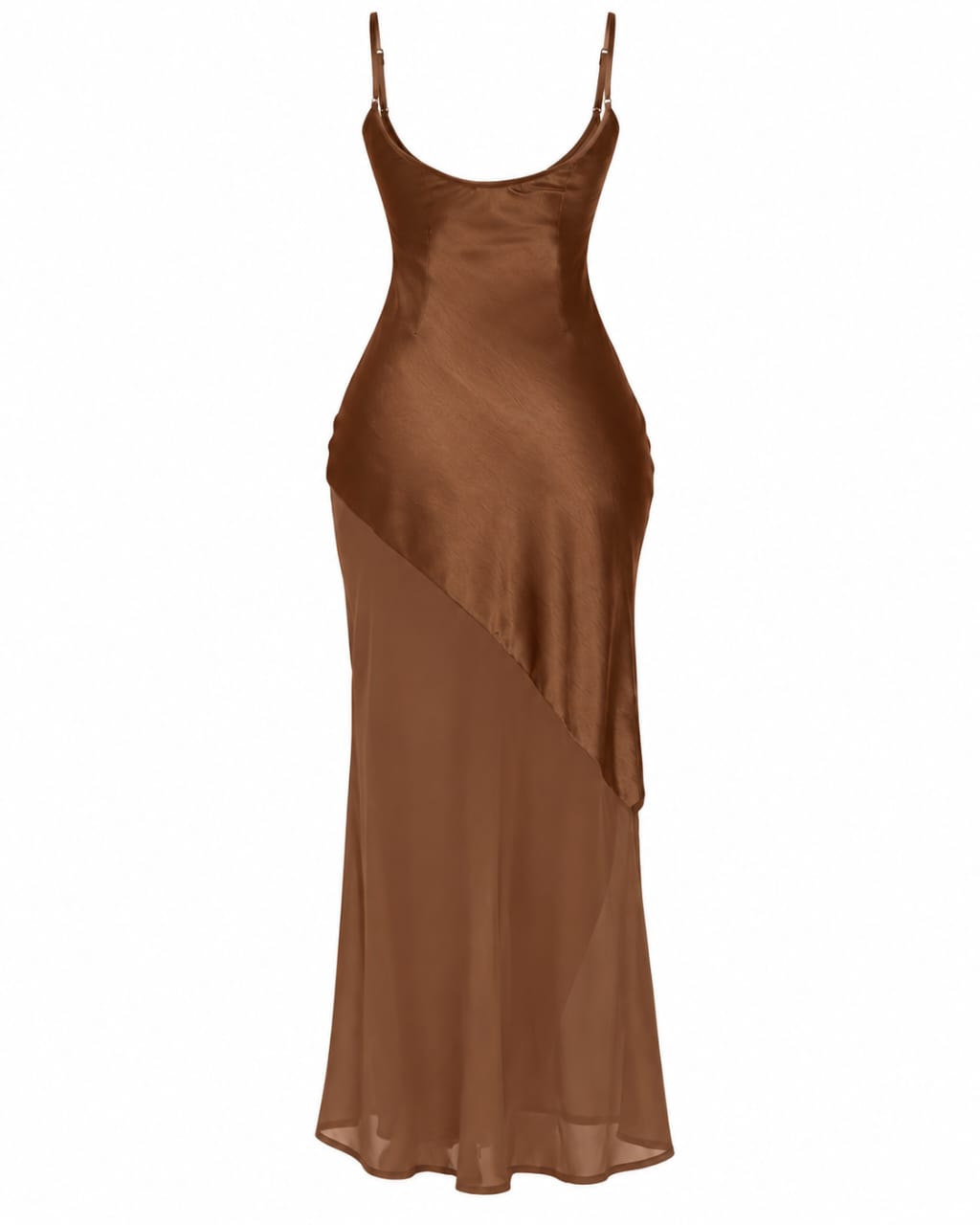 Robe longue Satin & Voile caramel